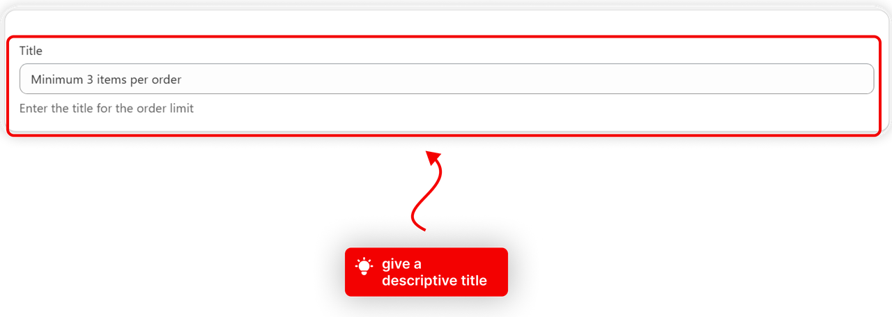 The Title field filled in on a new rule